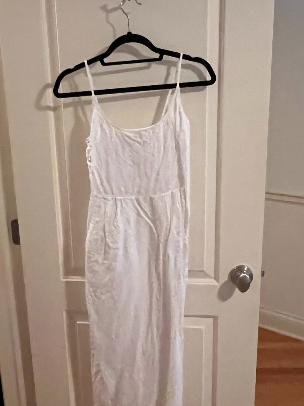 Quince White Smocked Midi Dress Spaghetti Strap Size XS